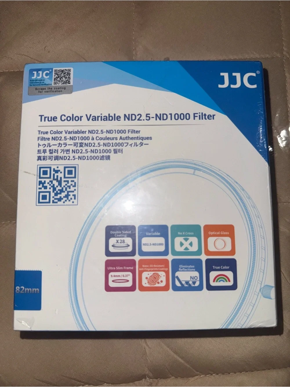JJC True Color 82mm ND Filter Variable ND2.5-1000 (1-10 stops), No Color Shif...